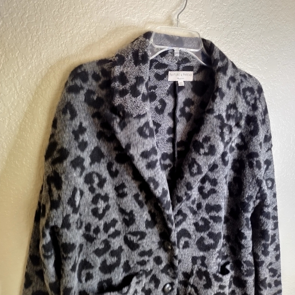 Madewell Texture & Thread Blazer Coat in Jungle Cat sz S - Picture 2 of 9